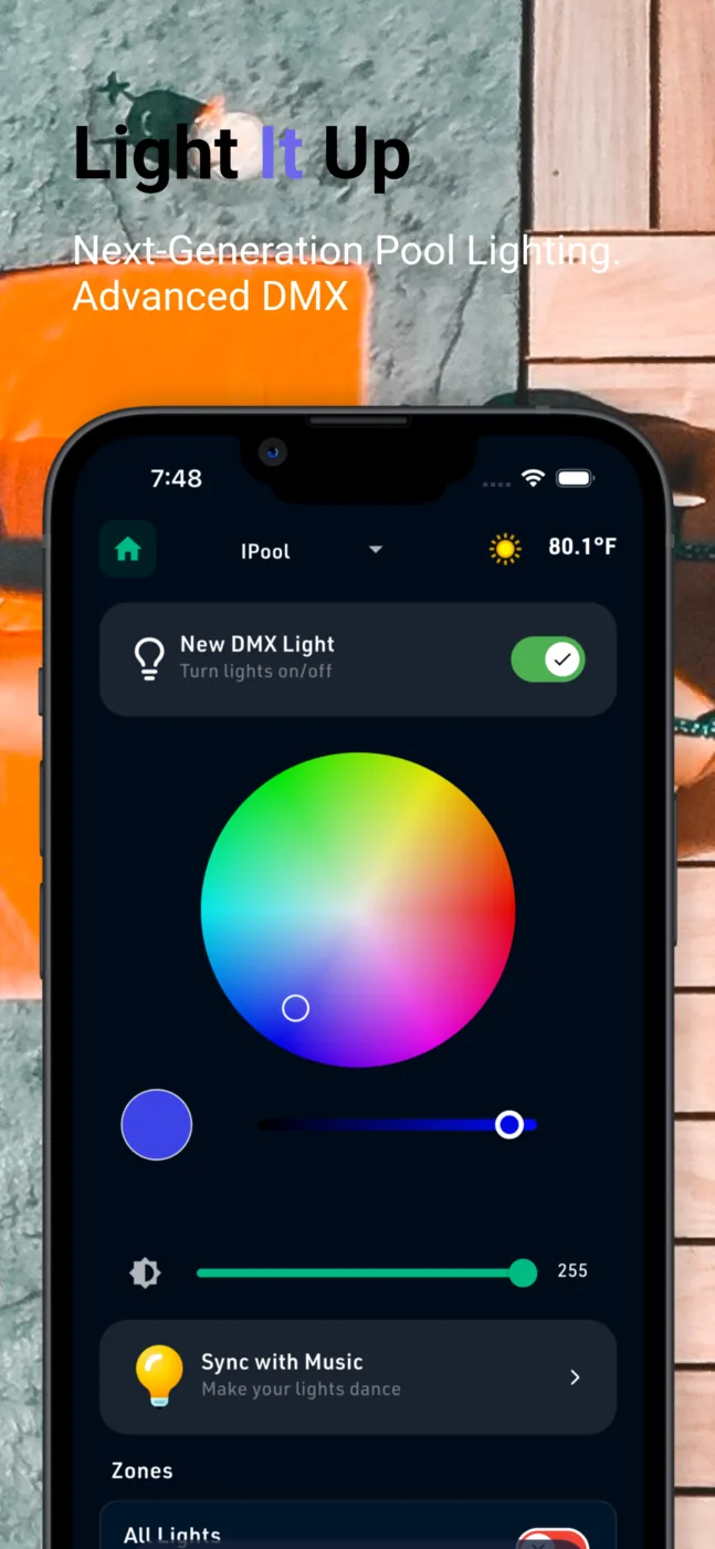 Lighting in the NexPool Connect app